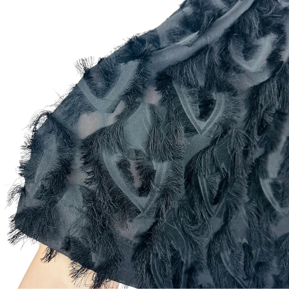 H&M Textured Peacock Feather Print Frilly High Waisted Pull On Circle Min Skirt - Picture 4 of 8